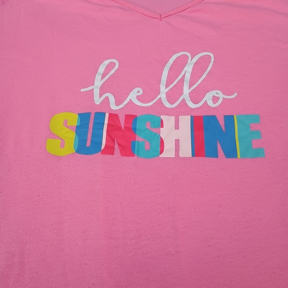 Secret Treasures Other - Secret Treasures Pink and Yellow Short Sleeve Sleepwear Tee